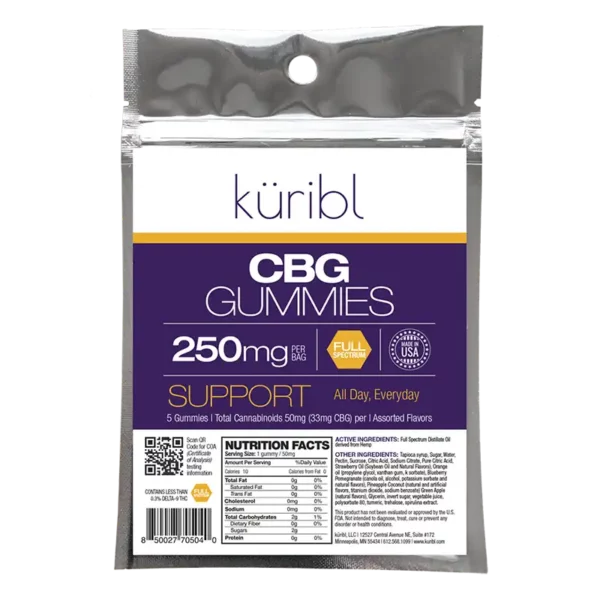 Kuribl CBG 250mg Full Spectrum Gummies
