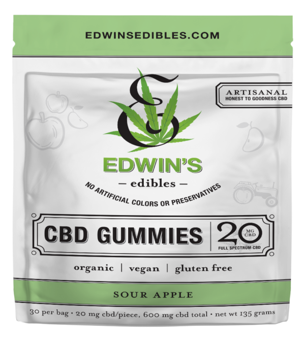 Edwin's Edibles Sour Apple CBD Gummies